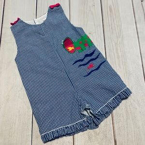 Adorable Alligator Seersucker Romper
